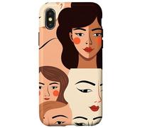 Abstract Female Faces Modern Portrait Minimal Style Design Case for iPhone X/XS
