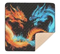 Abstract Fiery Dragon Cute Foldable Baby Playmat for Floor Water Resistant Activity Entertainment Mat for Babies Infants Toddlers, 50'' x 50''