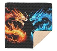 Abstract Fiery Dragon Large Sturdy Baby Playmat for Floor Waterproof Baby Crawling Mat for Babies Infants Toddlers, 50'' x 50''