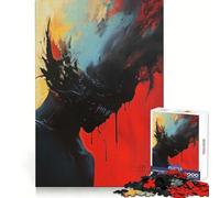 Abstract Figure in Black And Red Jigsaw Puzzles for Adults 1000 Pieces Think Smart Smooth Joint Home Activity Christmas Surprise (38x52cm)