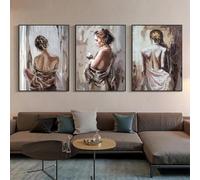 Abstract Figure Painting Sexy Girl Body Back Posters And Prints Canvas Picture Wall Art Living Room Home Decor 60x80cmx3 No Frame