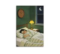 Abstract Figure Wall Art Modern Woman Reclining on Sofa Minimalist Bohemian Style Painting Feminist Aesthetics 12x18inch(30x45cm)