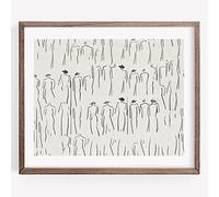 Abstract Figure Wall Art Vintage Sketch Prints Minimalist Painting Black and White Line Drawings Prints for Living Room Vintage Poster Sketch Figures Abstract Line Art Man Artwork 16x20inch No Frame