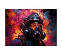 Abstract Firefighter 300 Pieces Mini Jigsaw Puzzle for Adults