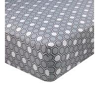 Abstract Fitted Crib Sheet for Standard and Full Size Cribs and Toddler Beds - 28" x 52" - Ultra Soft, 100% Jersey Knit Cotton - Hypoallergenic Nursery Bedding - Honeycomb Gray