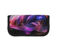 Abstract Flamingo Printed Canvas Pencil Case, Spacious Pen Pouch for School, Office and Travel