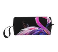 Abstract Flamingo Printed Travel Makeup Bag Portable Cosmetic Bag Makeup Case Toiletry Handbag Organiser for Women