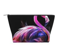 Abstract Flamingo Printed Travel Makeup Bag Trapeze Cosmetic Bag Makeup Case Toiletry Bag Organiser for Women