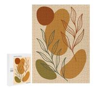 Abstract Floral Art with Earth Tones Jigsaw Puzzle for Adults And Families, 500 PCS, A Creative Way to Unwind after A Busy Day, for Puzzle Fans