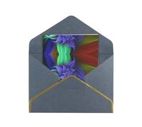 Abstract Floral Elegant Pearlized Gold-Edged Greeting Card-Blank Interior,Single-Sided Print, All-Occasion Foldable Note Card With Envelope