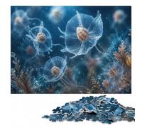 Abstract Floral Forms on Dark Background Jigsaw Puzzle, 1000 Pieces | Christmas gift for puzzle lovers: quiet evening activity at your own pace.