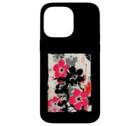 Abstract Floral Graffiti Street Art Japanese Pink Black Case for iPhone 14 Pro Max