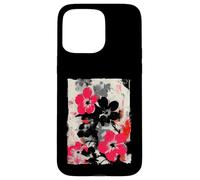 Abstract Floral Graffiti Street Art Japanese Pink Black Case for iPhone 15 Pro Max