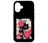 Abstract Floral Graffiti Street Art Japanese Pink Black Case for iPhone 16