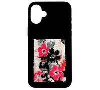 Abstract Floral Graffiti Street Art Japanese Pink Black Case for iPhone 16 Plus