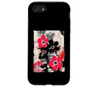 Abstract Floral Graffiti Street Art Japanese Pink Black Case for iPhone SE (2020) / 7 / 8