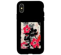 Abstract Floral Graffiti Street Art Japanese Pink Black Case for iPhone X/XS