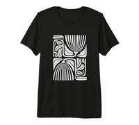 Abstract Floral Line Art. Modern Geometric Minimalist Premium T-Shirt