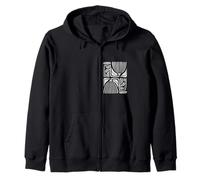 Abstract Floral Line Art. Modern Geometric Minimalist Zip Hoodie