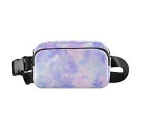 Abstract Floral Pastel Tie Dye Contemporary Trendy Waist Pack Crossbody Bag for Women Men Teens Large Capacity Sling Bag Travel Essential with Adjustable Strap for Travel Vacation Running, Abstract