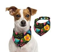 Abstract Floral Pattern Dog Bandana for Small Medium Large Dogs, Cat Dogs Kerchief Triangle Bibs Scarf for Girl Or Boy
