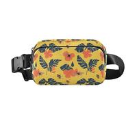 Abstract Floral Pattern Flowers Women Men Teens Cute Fanny Pack Waist Bag for Shopping Sports Work, Bees on Yellow, One Size
