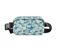 Abstract Floral Pattern Flowers Women Men Teens Cute Fanny Pack Waist Bag for Shopping Sports Work, Sharks Camo, One Size