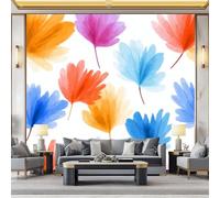 Abstract Floral Pattern Mural Wallpaper, Non-Woven Art Print Mural - Minimalist Style Wallpaper Decorative W250 x H175 cm for Bedroom Living Room TV Background Home Decoration