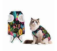 Abstract Floral Pattern Recovery Suit for Dogs Cats After Surgery, Soft Cotton Post-Surgery Suit for Male and Female Pet