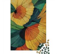 Abstract Floral Pattern with Warm Colors Adult 1000-Piece Jigsaw Puzzle, 52x38cm/1000pcs; for An Enjoyable Break at The Table; Low-dust White Pieces for Sorting