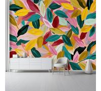 Abstract Floral Tropical Wall Mural - Non-Woven Multicolor Print Photo Wallpaper Photo Mural Poster 250 x 175(WxH) for Living Room Kids Bedroom and Life Home Office Interior Wall Décor Design