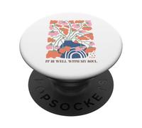 Abstract Floral Vase Rainbow Serenity Art PopSockets Adhesive PopGrip