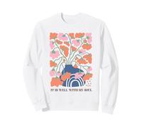 Abstract Floral Vase Rainbow Serenity Art Sweatshirt