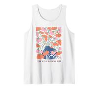 Abstract Floral Vase Rainbow Serenity Art Tank Top