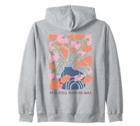Abstract Floral Vase Rainbow Serenity Art Zip Hoodie