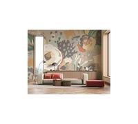 Abstract Floral Wall Mural Origin Murals Mid Grey W300cm x H240cm