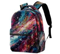 Abstract Flow Starry Sky Night Printed Large Travel Backpack Multiple Pockets Adjustable Straps Causal School Backpack Unisex Work Daypack