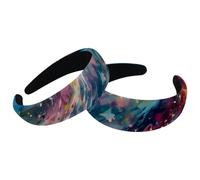 Abstract Flow Starry Sky Night Soft Comfort Headband for Women, Non-Slip Wide Hair Hoop with Elastic Design for Daily Wear & Hairstyling