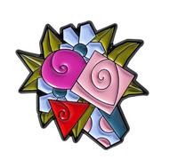 Abstract flower brooch inspired by artistic Picasso designs with vibrant colours for everyday use and special occasions. Unique statement alloy brooch, one size, As described