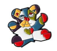 Abstract flower brooch inspired by artistic Picasso designs with vibrant colours for everyday use and special occasions. Unique statement alloy brooch, one size, As described