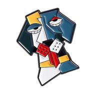 Abstract flower brooch inspired by artistic Picasso designs with vibrant colours for everyday use and special occasions. Unique statement alloy brooch, one size, As described