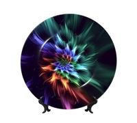 Abstract Flower Ceramic Decorative Plates Bone China Decorative Plate With Display Stand Handmade Ceramic Ornament Personality Porcelain Dinner Plate Crafts For Home Office Wall Decoration 17cm