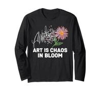 Abstract Flower Chaos Sketch Artsy Floral Design Tee Long Sleeve T-Shirt