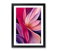 Abstract Flower Framed Wall Art Print A2 Black