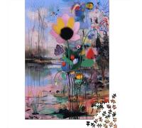 Abstract Flower Painting Art Jigsaw Puzzles Puzzle for Adults Kids. 1000 Pieces Impossible Challenge Toy Educational Game Home Decoration for Adults& Kids Age 14 Years Up 38x26cm/1000pcs