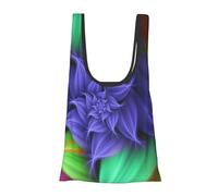 Abstract Flower Print Reusable, Foldable,Washable Grocery Bags Foldable in A Pouch Eco Tote Shopping Bag,Daily Shopping Loading
