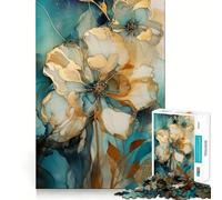 Abstract Flower Vintage 1000 Piece Jigsaw Puzzle for Adults Mindful Game High Def Print Happy Challenge Thoughtful Gift (38x26cm)
