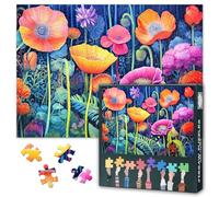 Abstract Flowers 1000-Piece Jigsaw Puzzle - 50x70cm Mindfulness Puzzles for Adults, Vintage Art Design with Intricate Details, Unique Gift for Parlour Games