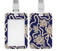 Abstract Flowers and Organic Pattern Wavy Lines ID Badge Holder Retractable Clip Card Holder Card Protector Name Badge Name Tag for Work Office Doctor Nurse