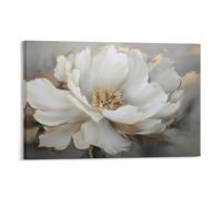 Abstract Flowers Canvas Wall Art for Bedroom White Plant Retro Floral Wall Decor Poster for Room Aesthetic